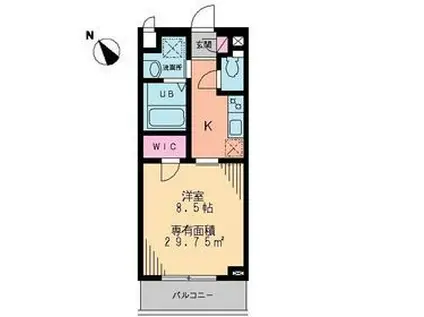 NOLIAR本郷台(1K/4階)の間取り写真