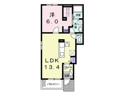 ヴィヴラント(1LDK/1階)の間取り写真