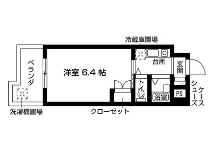 パティオ101(1K/2階)の間取り写真