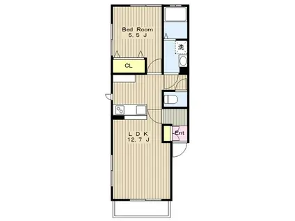 COMFORT RESIDENCE(1LDK/2階)の間取り写真