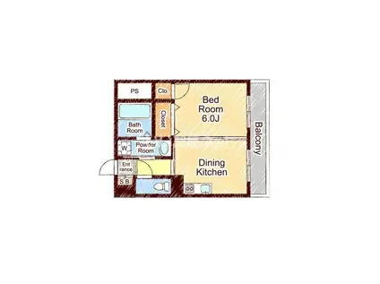 エクセル50(1DK/5階)の間取り写真