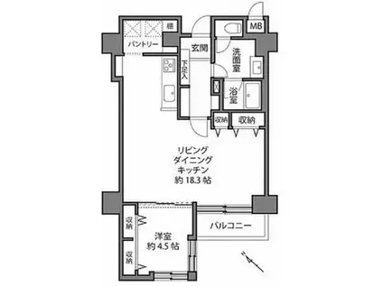 ドミール南青山(1LDK/7階)の間取り写真