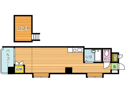 ジュネス戸畑駅前(ワンルーム/3階)の間取り写真