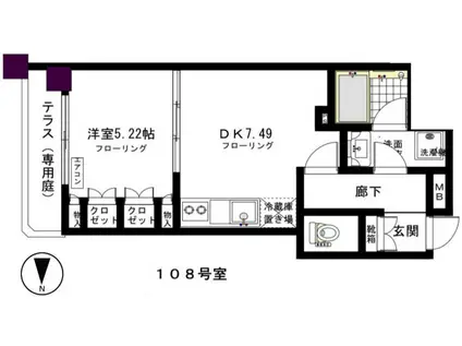 藤和シティホームズ(1LDK/1階)の間取り写真
