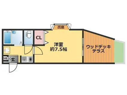 キャンパスヒルズ 鈴蘭台(1K/1階)の間取り写真