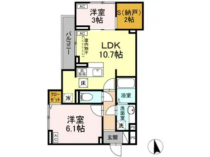 グラナーデ滝野川(2SLDK/1階)の間取り写真