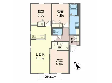 ベルハイツ(3LDK/2階)の間取り写真