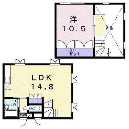ツインパレスさくら台 ノース(1LDK/4階)の間取り写真