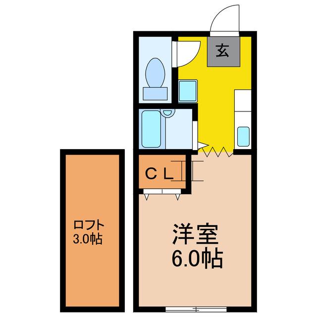 プチメゾン平山(ワンルーム/1階)の間取り写真