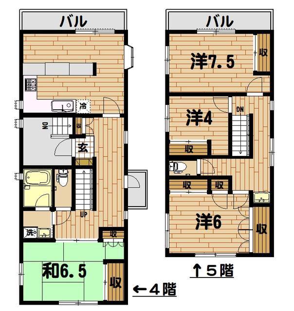 江川ビル(4LDK/4階)の間取り写真