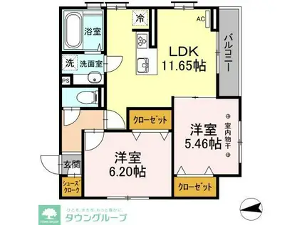 BLOOM(2LDK/2階)の間取り写真