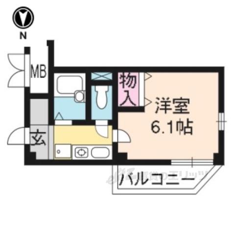 カーサ桂(1K/1階)の間取り写真