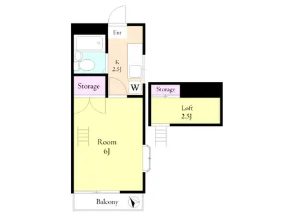 第3むさしのハイム(1K/2階)の間取り写真