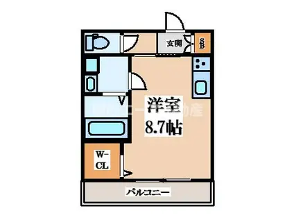 ドリームハウス(ワンルーム/2階)の間取り写真