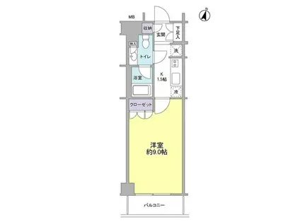 サン・クレスト(1K/3階)の間取り写真