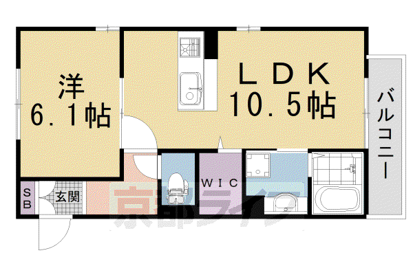 マジェスティツインII棟(1LDK/3階)の間取り写真