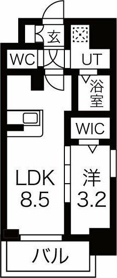 ファステート栄セントラル(1LDK/2階)の間取り写真