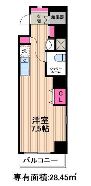 ライオンズマンション八丁堀(ワンルーム/11階)の間取り写真