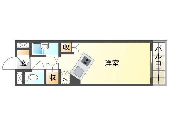 アルフィーネシマムラ(ワンルーム/2階)の間取り写真