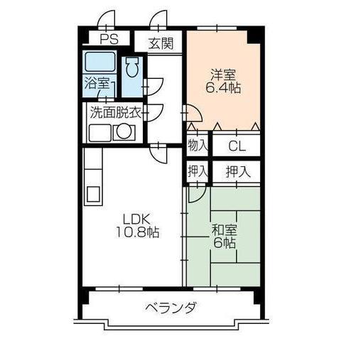 サンヴィレッテ(2LDK/2階)の間取り写真