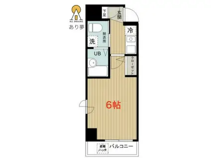 グリフィン横浜・ベイブリーズ(1K/5階)の間取り写真