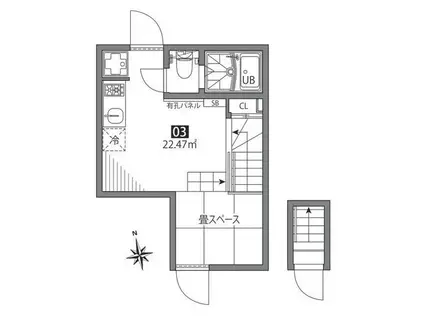 東新宿ハウス(ワンルーム/2階)の間取り写真