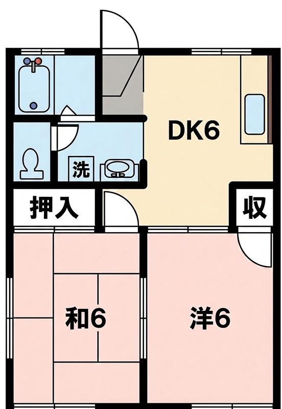 メゾンシーロード(2DK/2階)の間取り写真