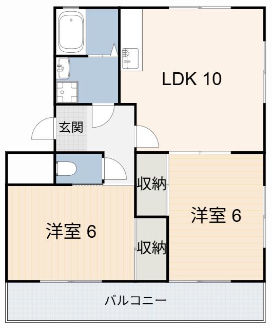 MUSE.K(2LDK/1階)の間取り写真