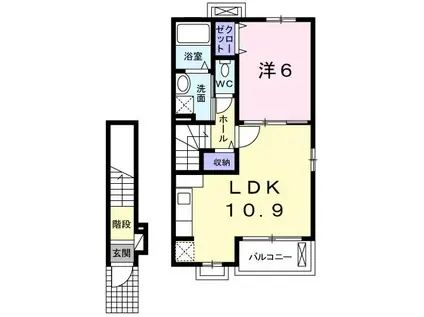 ラ・ティエラ(1LDK/2階)の間取り写真