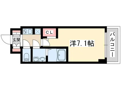 エムレジデンス新大阪ガーデン(1K/5階)の間取り写真