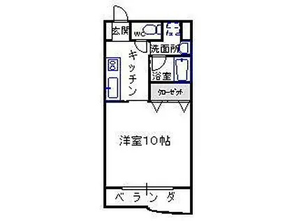 正気屋ハイツS棟(1K/2階)の間取り写真
