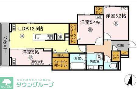 ベルニー太田(3LDK/3階)の間取り写真