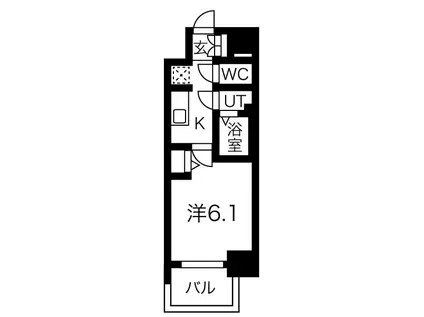 メイクス今池02(1K/3階)の間取り写真
