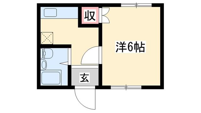 コーポイノウエ(1K/2階)の間取り写真