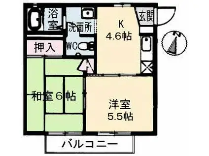 セフォラハイツ(2K/1階)の間取り写真