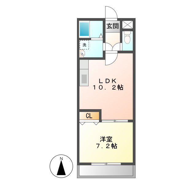 クレスト参番館(1LDK/1階)の間取り写真