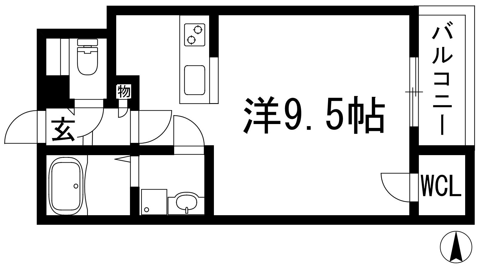 レオネクスト南花屋敷2(ワンルーム/2階)の間取り写真