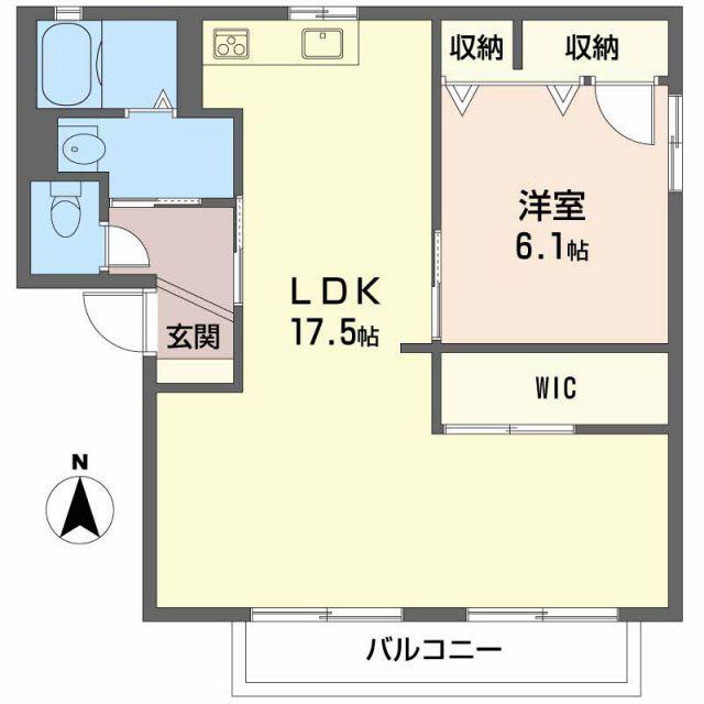 ラ・パルテール壱番館 輝(1LDK/2階)の間取り写真