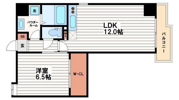レジディア堺筋本町(1LDK/10階)の間取り写真