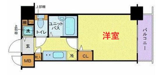 トーシンフェニックス芝浦ベイフォート(1K/2階)の間取り写真