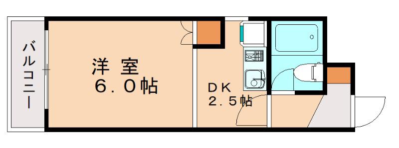 第12共立ビル(1K/6階)の間取り写真