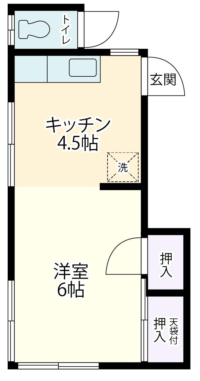 高栄荘(ワンルーム/1階)の間取り写真