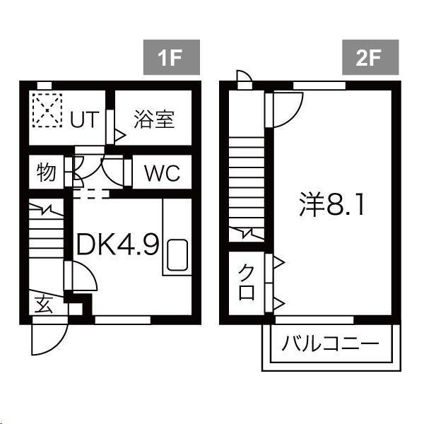 BEFINE 六丁の目東 A棟(1DK/1階)の間取り写真