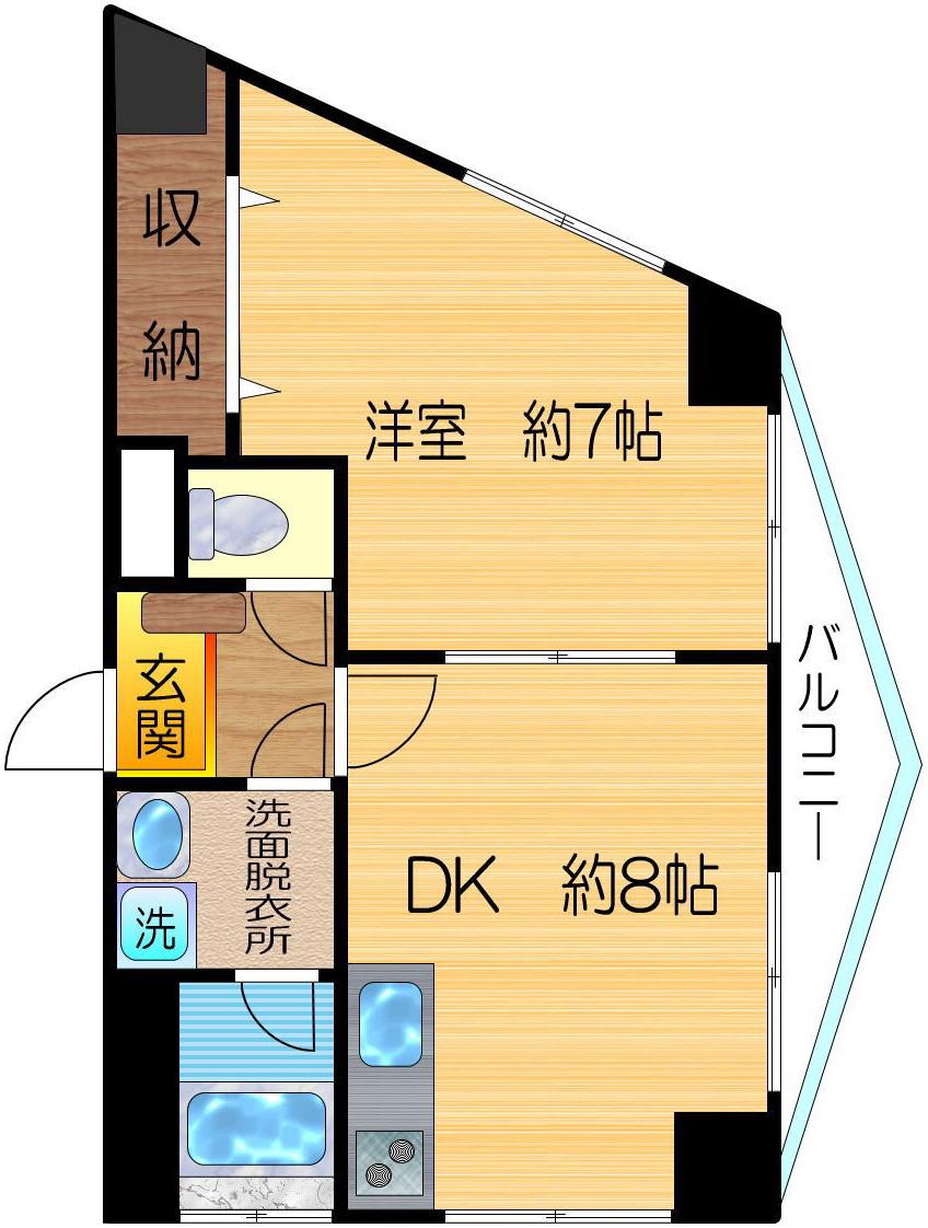 ブルーム・マロン156(1DK/5階)の間取り写真