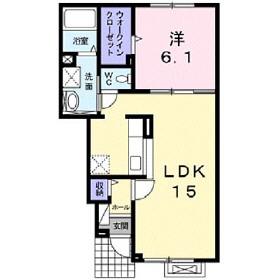 プロヴァンス(1LDK/1階)の間取り写真