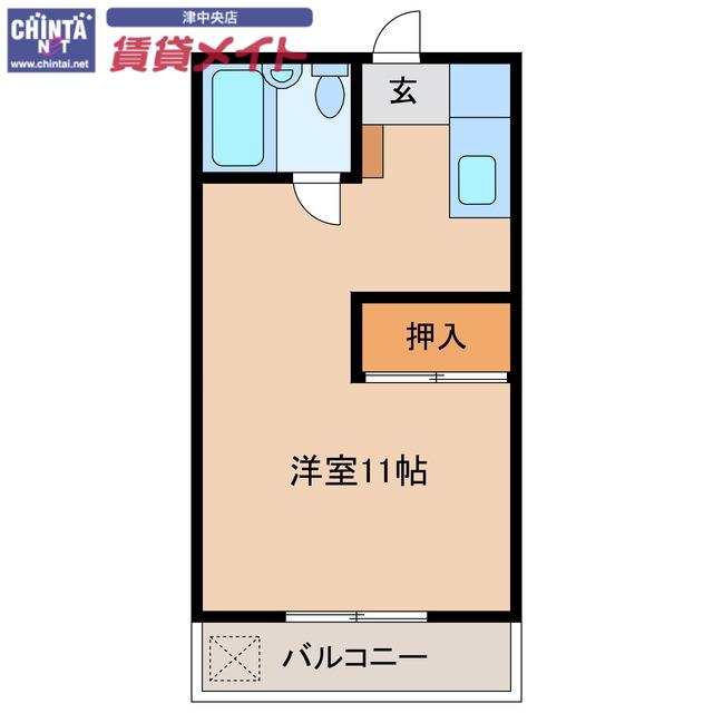 サカエハイツ(ワンルーム/3階)の間取り写真