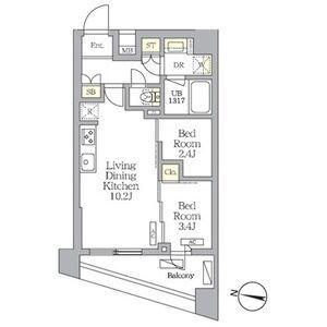 NOGATA RESIDENCE(2LDK/1階)の間取り写真