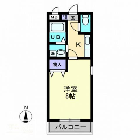 クレールオゴ(1K/5階)の間取り写真