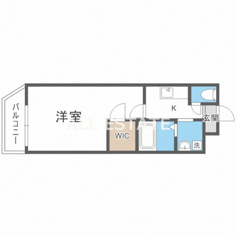 フジパレス新深江(1K/1階)の間取り写真