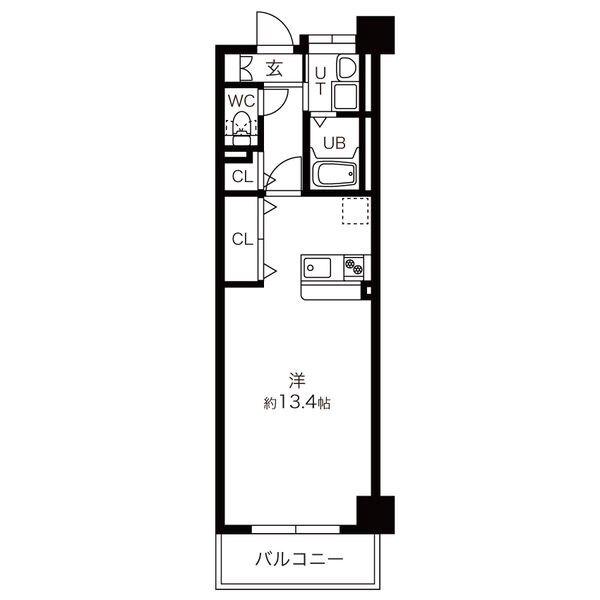 キャッスル常滑(ワンルーム/1階)の間取り写真